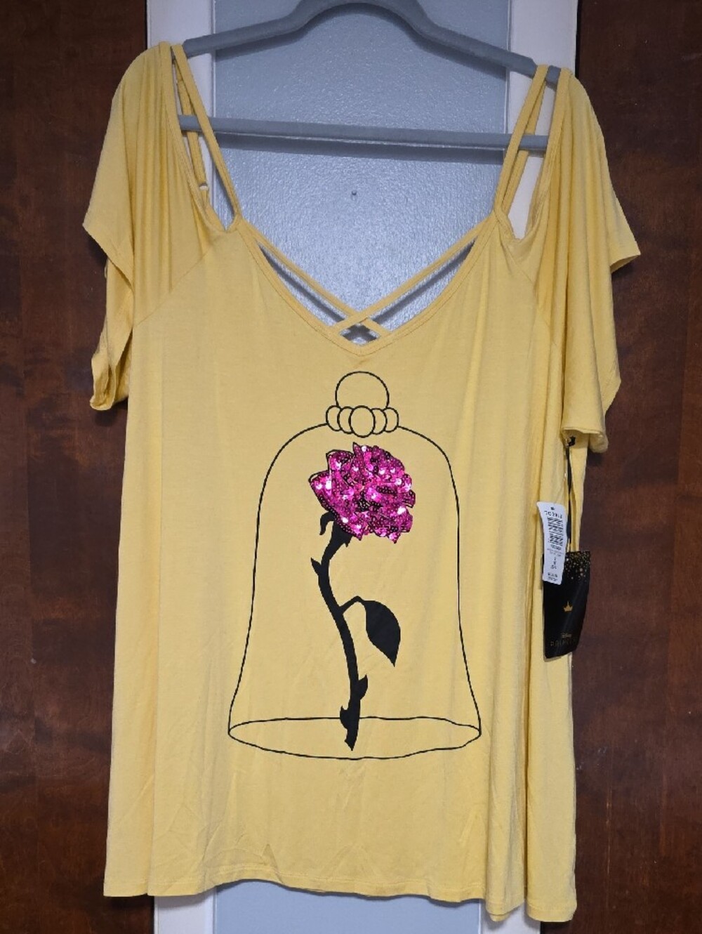 NWT Size 3 Beauty &the Beast Cold Shoulder Top